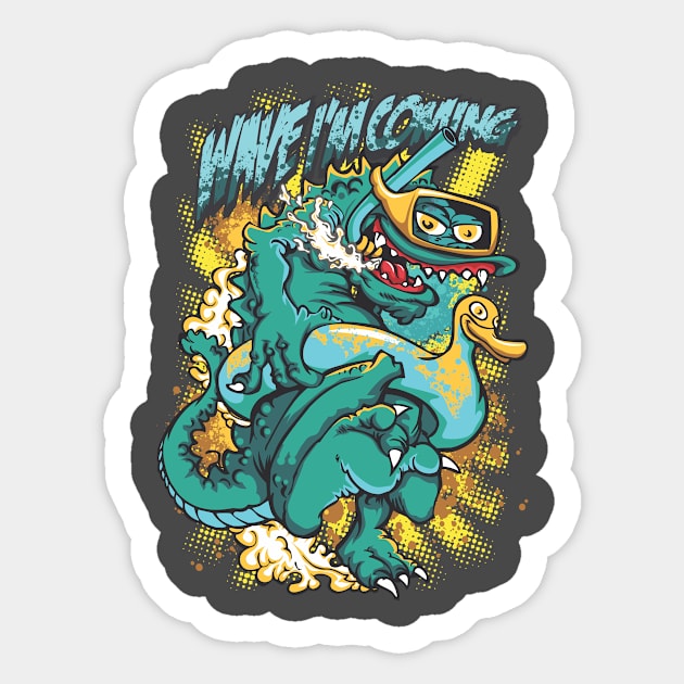 Wave I'm Coming Sticker by Geovanne96